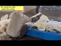 16F machine de découpe de film plastique à rouleaux à bras oscillant, adaptée à l'industrie du recyclage, déchets de matériaux