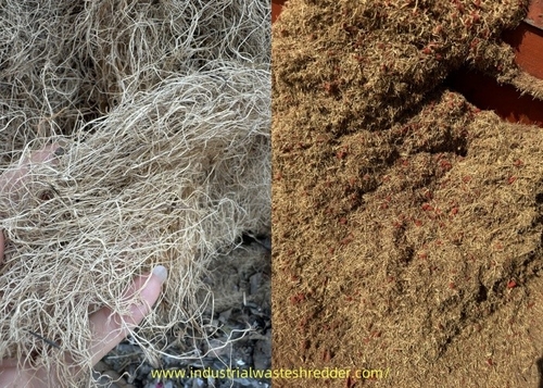 Dernières nouvelles de l'entreprise Pièces de coupe de fibres de noix de coco, fibre finale utilisée pour fabriquer des briques de noix de coco, machine de concassage de fibres de noix de coco