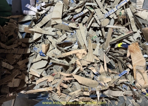 Dernières nouvelles de l'entreprise Échantillons de découpe de carton, déchiqueteuse de papier et de livres, broyeuse de carton et de carton, usine de déchets de colis avec structure lourde